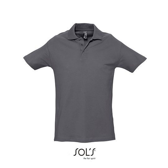 Koszulka Polo Klasyczna Bawelniana Pika L562 - Mouse Grey (Solid)