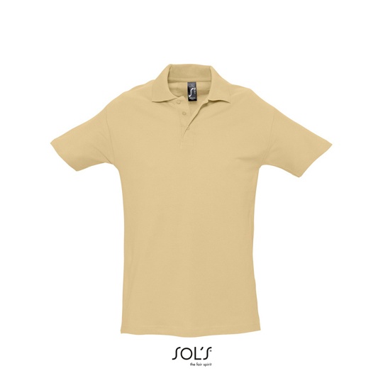 Koszulka Polo Klasyczna Bawelniana Pika L562 - Sand