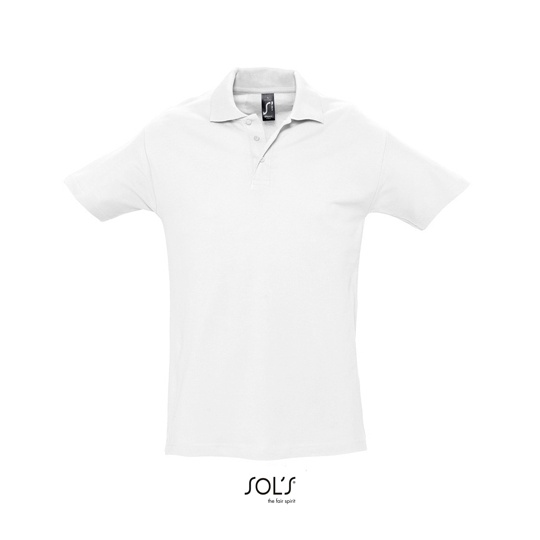 Koszulka Polo Klasyczna Bawelniana Pika L562 - White