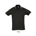 Polo męskie z kontrastowymi detalami L585 - Black & White