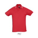 Polo męskie z kontrastowymi detalami L585 - Red & White