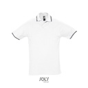 Koszulka Polo Meska Pique Klasyczna L585 - White & Navy