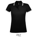 Koszulka Polo Damska Dopasowana Bawelniana Pika L586 - Black & White