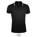 Koszulka Polo Meska Dopasowana Bawelniana Pika L591 - Black & White