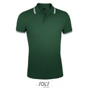 Męskie Polo Slim L591 - Forest Green & White