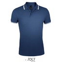 Koszulka Polo Męska Dopasowana Bawełniana Pika L591 - French Navy & White