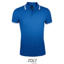 Koszulka Polo Meska Dopasowana Bawelniana Pika L591 - Royal Blue 241 & White