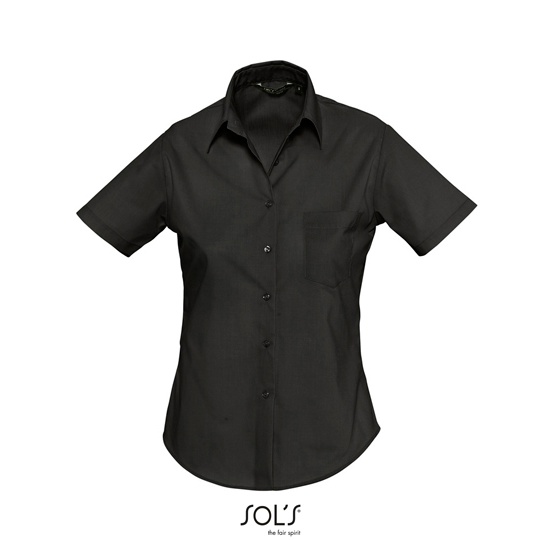 Koszula Damska Slim Popelina L620 - Black