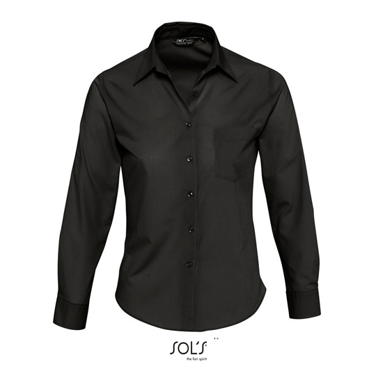 Koszula Damska Klasyczna Popelinowa L621 - Black