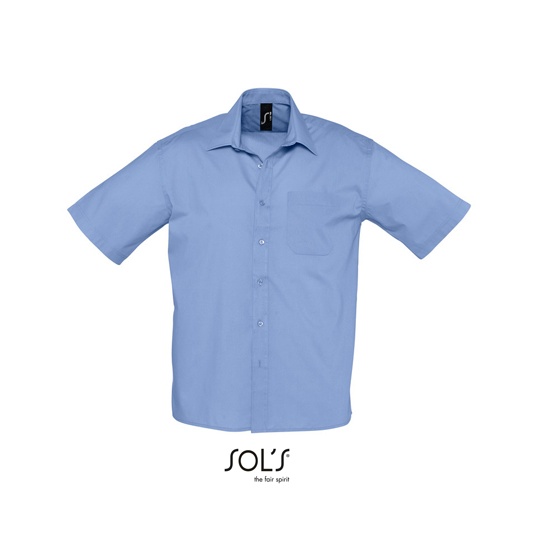 Koszula Klasyczna Krotki Rekaw Popelina Easy Care L622 - Middle Blue