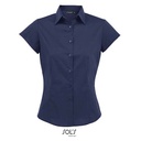 Koszula Damska Dopasowana Popelina Elastyczna L630 - Dark Blue