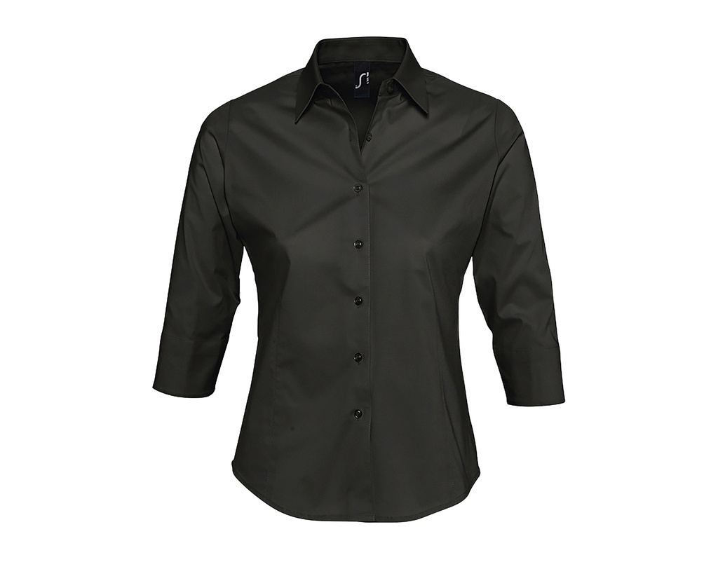 Bluzka Dopasowana Bawelna Elastan Popelina L631 - Black