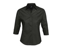 Bluzka Dopasowana Bawelna Elastan Popelina L631 - Black