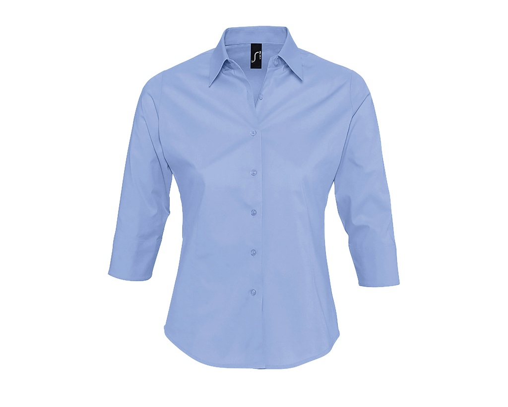 Bluzka Dopasowana Bawelna Elastan Popelina L631 - Bright Sky