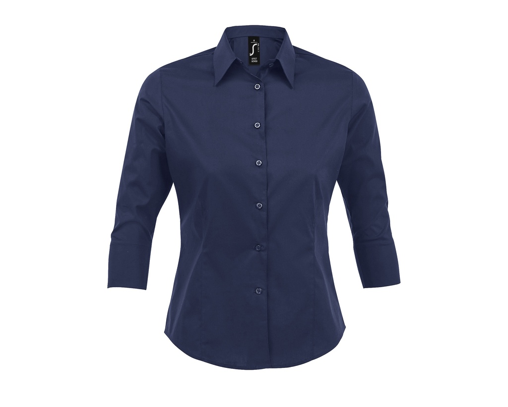 Bluzka Dopasowana Bawelna Elastan Popelina L631 - Dark Blue