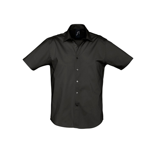 Koszula Męska Slim Popelina Strecz L632 - Black
