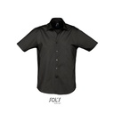 Koszula Męska Slim Popelina Strecz L632 - Black