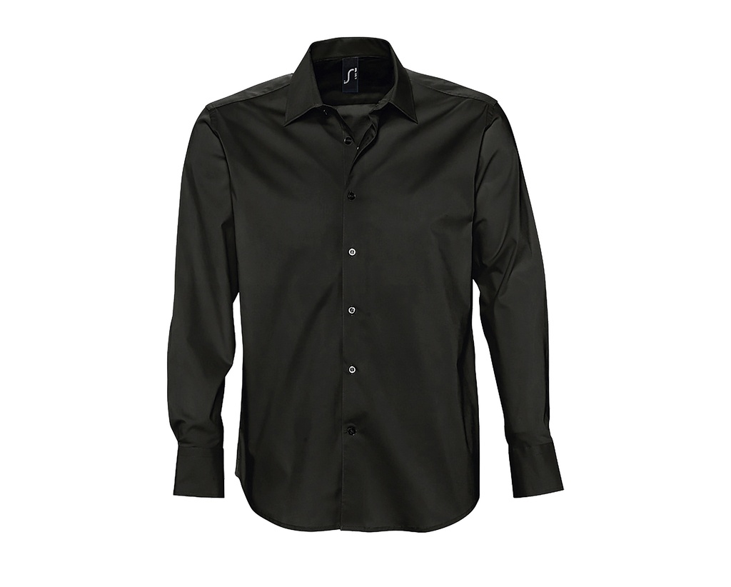 Koszula Meska Slim Popelina ze Streczem L633 - Black