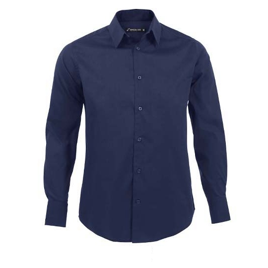 Koszula Męska Slim Popelina ze Streczem L633 - Dark Blue