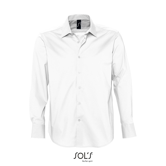 Koszula Meska Slim Popelina ze Streczem L633 - White