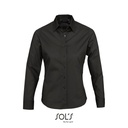 Damska Koszula Slim Popelinowa Elastan L634 - Black