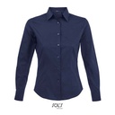 Damska Koszula Slim Popelinowa Elastan L634 - Dark Blue