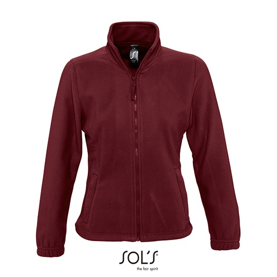 Bluza Damska Klasyczna Polarowa Niemechacaca sie L745 - Burgundy