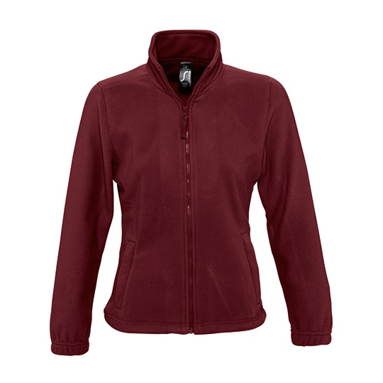 Bluza Damska Klasyczna Polarowa Niemechacaca sie L745 - Burgundy