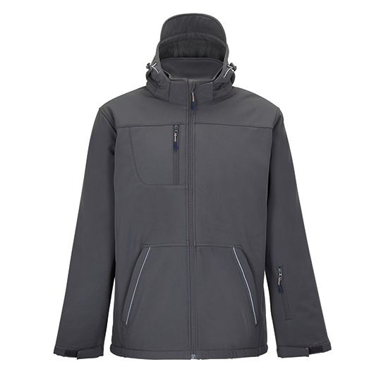 Kurtka Softshell Męska Slim Zimowa Wyscielana L843 - Charcoal Grey (Solid)