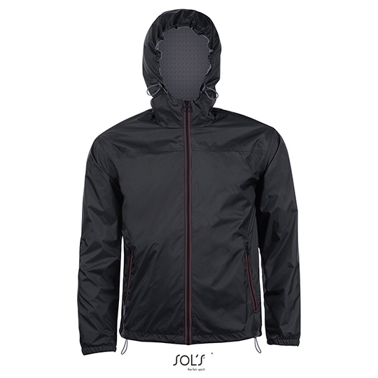 Kurtka Wiatrowka Unisex Wodoodporna L947 - Black & Red