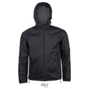 Kurtka Wiatrowka Unisex Wodoodporna L947 - Black & Red