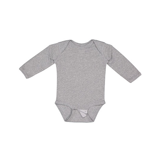 Body niemowlece dlugi rekaw czesana bawelna LA4411N - Heather Grey
