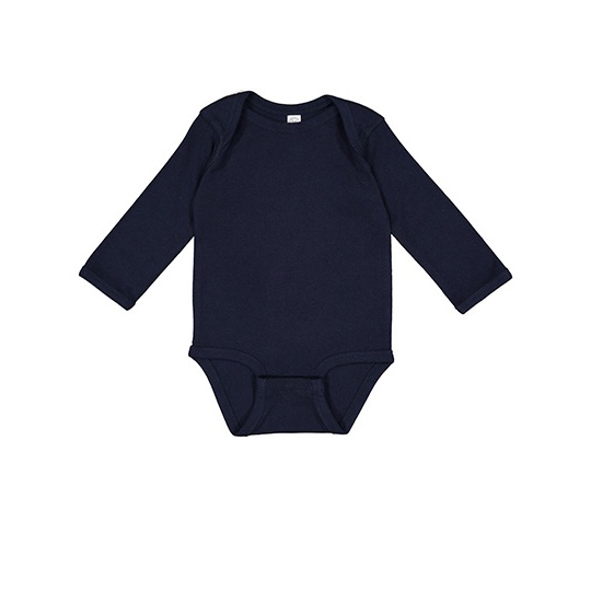 Body niemowlęce długi rękaw czesana bawełna LA4411N - Navy