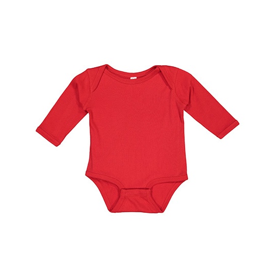 Body niemowlece dlugi rekaw czesana bawelna LA4411N - Red