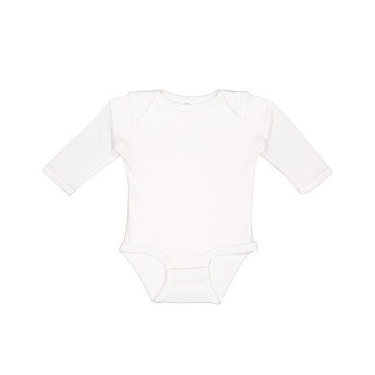 Body niemowlece dlugi rekaw czesana bawelna LA4411N - White