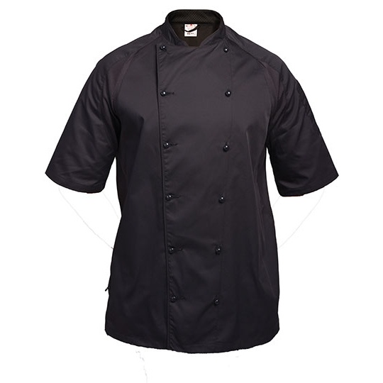 Kurtka Kucharska Unisex Krótki Rękaw Staycool LF011 - Black & Black