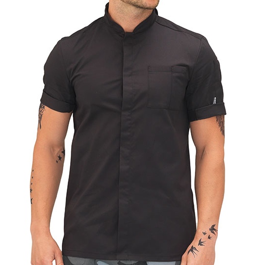 Kurtka Kucharska Krotki Rekaw Staycool LF118 - Black & Black