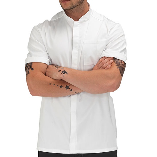 Kurtka Kucharska Krotki Rekaw Staycool LF118 - White & Black