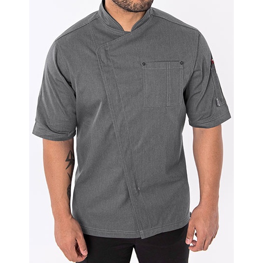 Kurtka unisex asymetryczna z krótkim rękawem LF129 - Grey