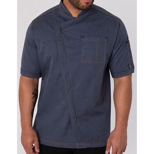 Kurtka Unisex Prosty Fason Poliester Bawelna LF129 - Indigo