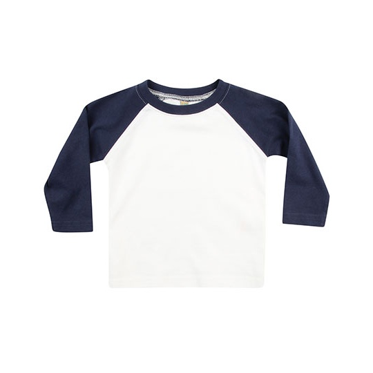 Długa koszulka baseballowa LW025 - White & Navy