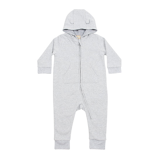 Kombinezon Dzieciecy Polarowy z Kapturem i Uszami LW070 - Heather Grey