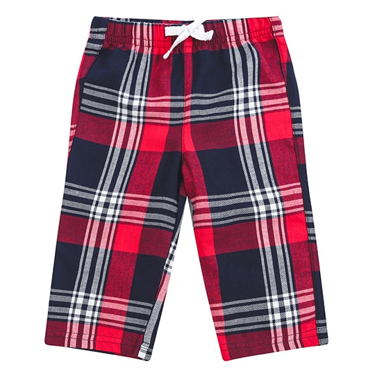 Spodnie Dresowe Flanelowe LW083 - Red-Navy Check