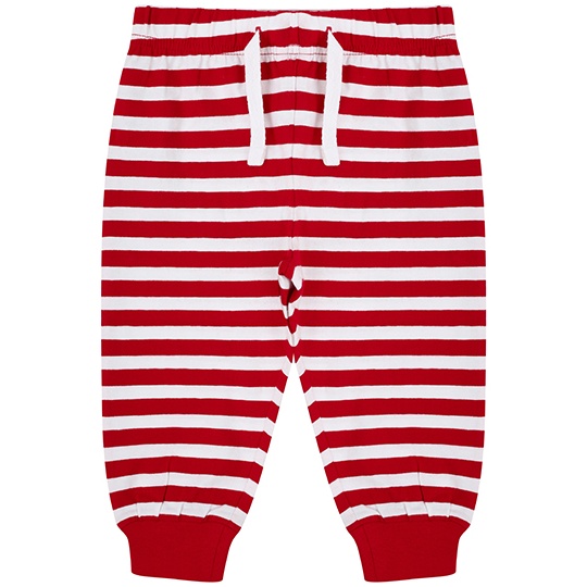 Spodnie Niemowlece Bawelniane z Elastanem LW085 - Red & White Stripes