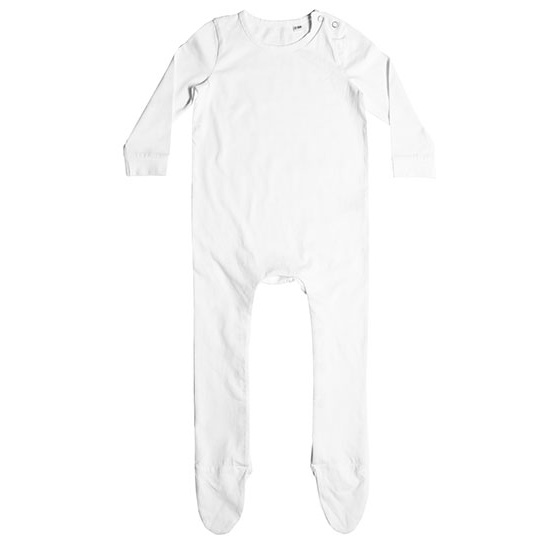 Pajacyk z bawelny z dlugim rekawem LW650 - White