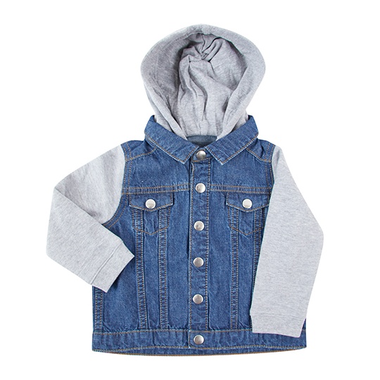 Kurtka jeansowa z polarem i kapturem LW750 - Blue Denim