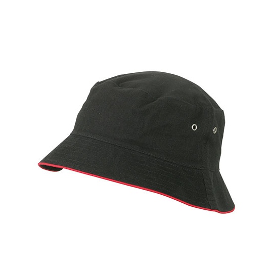 Kapelusz Rybacki Bawelniany MB012 - Black & Red