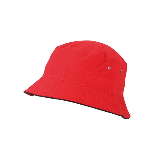 Kapelusz Rybacki Bawelniany MB012 - Red & Black