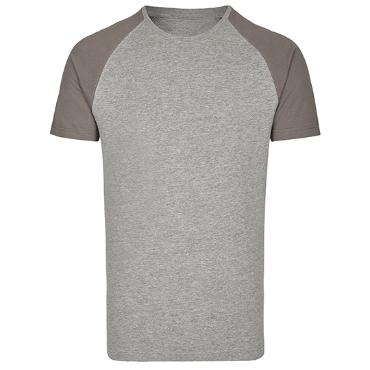 Koszulka Meska Raglanowa Bawelniana Klasyczna MY110 - Heather Grey & Grey Solid