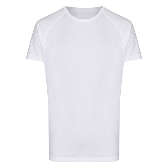 T-shirt Meski Dlugi Raglan Bawelniany MY111 - White & White